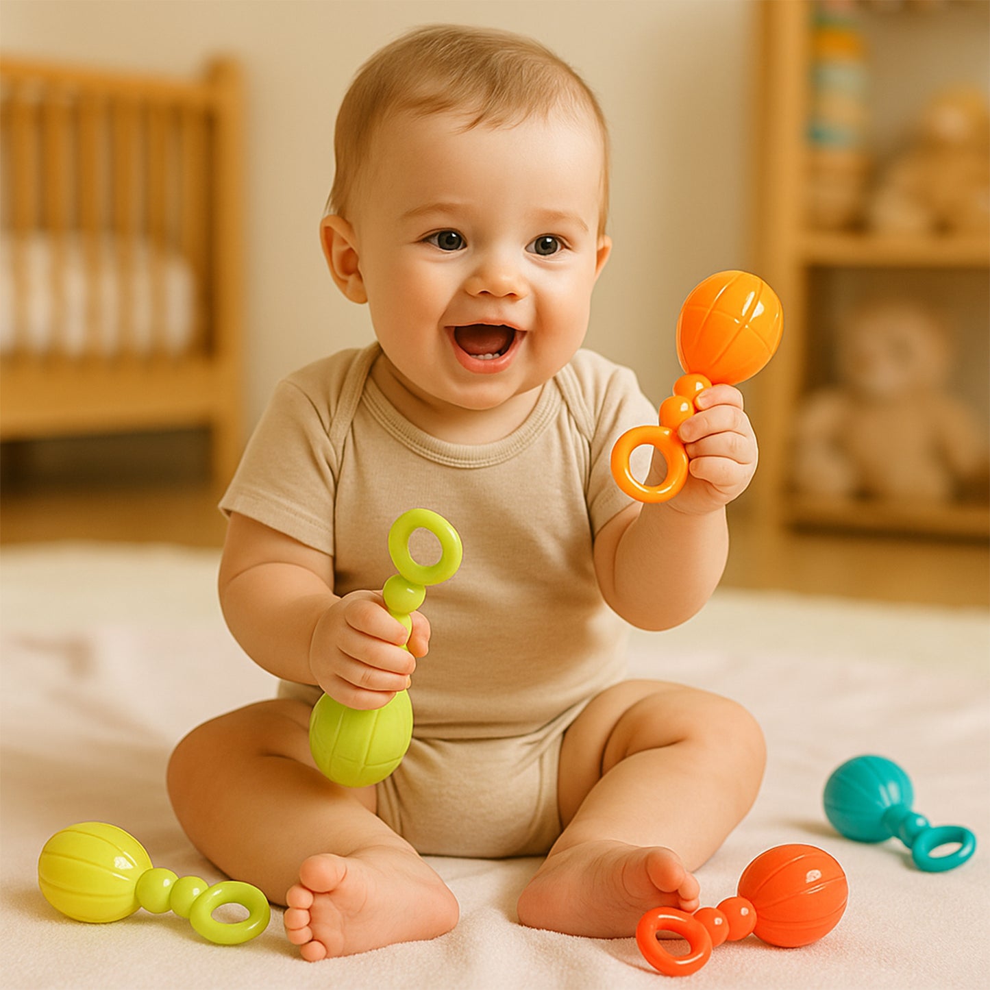 Baby Hand Rattle Toy - (6 Pc  Set)