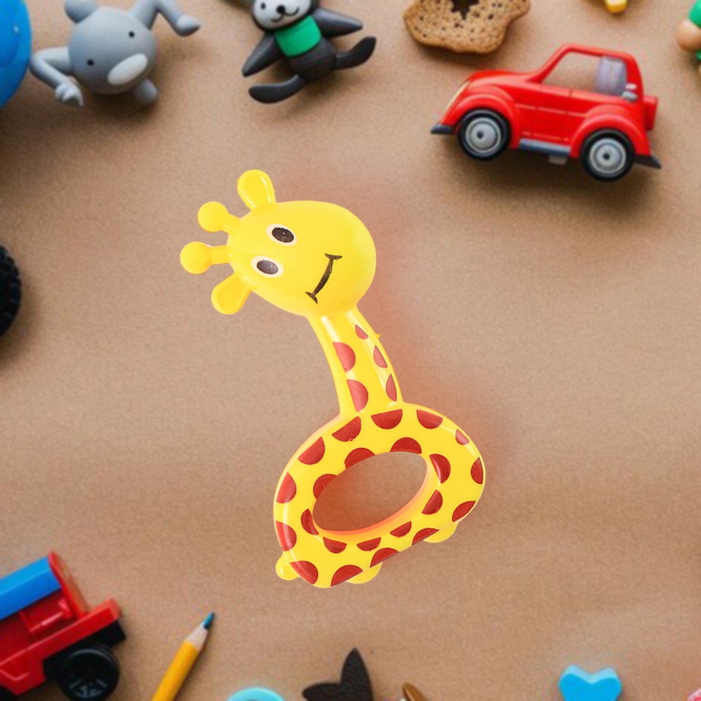 3 Pcs Set Colorful Animal Shape Baby Rattle Toy