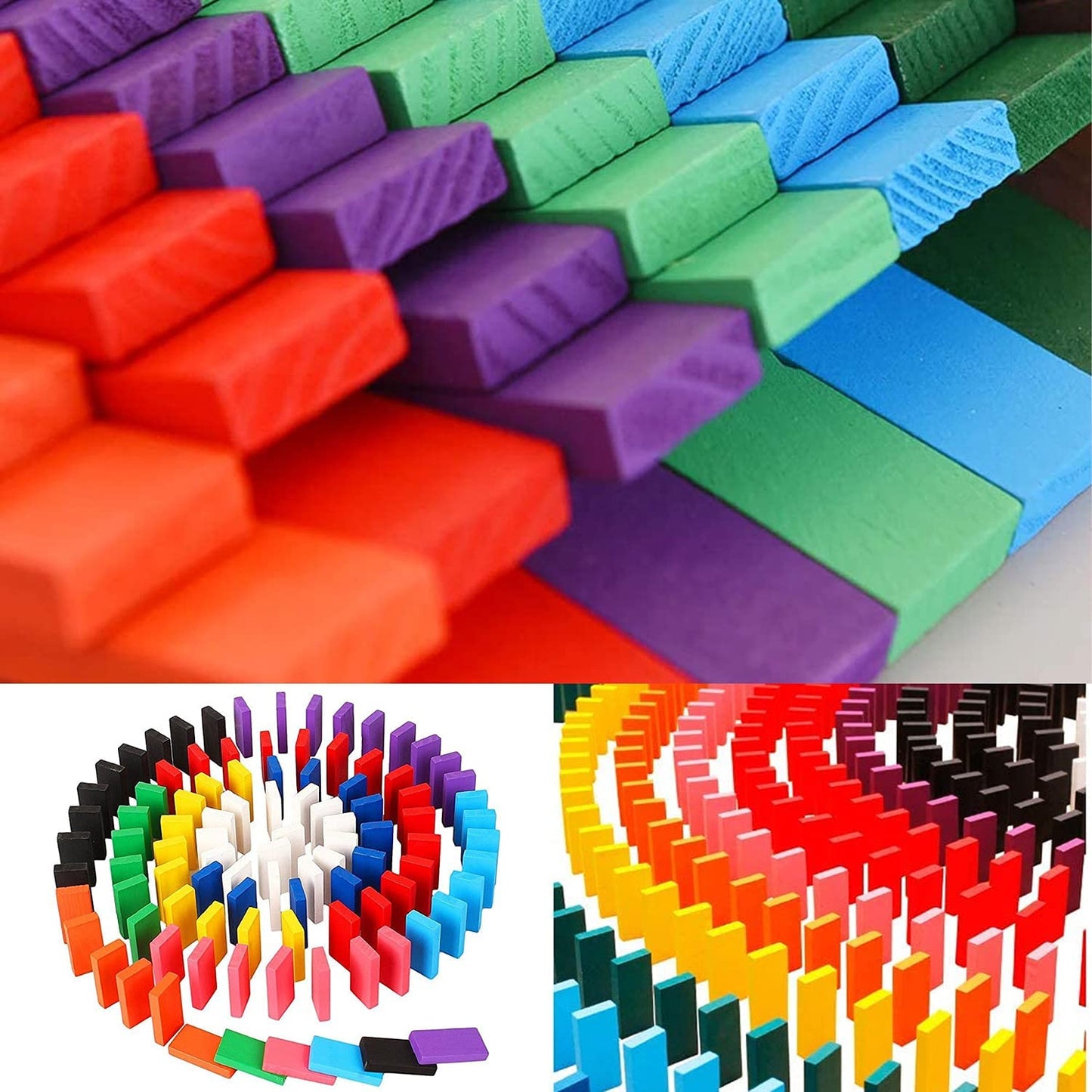 Dominoes Blocks Set Multicolor Wooden Toy Building Indoor Game Toy (120pc)